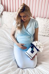 Bluzka ciążowa i do karmienia Mori błękit