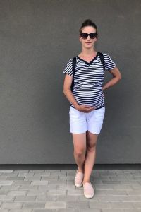 Bluzka ciążowa i do karmienia Mindy paski