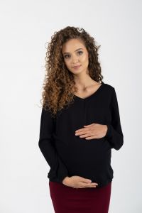 Bluza ciążowa i do karmienia Lidia czarna