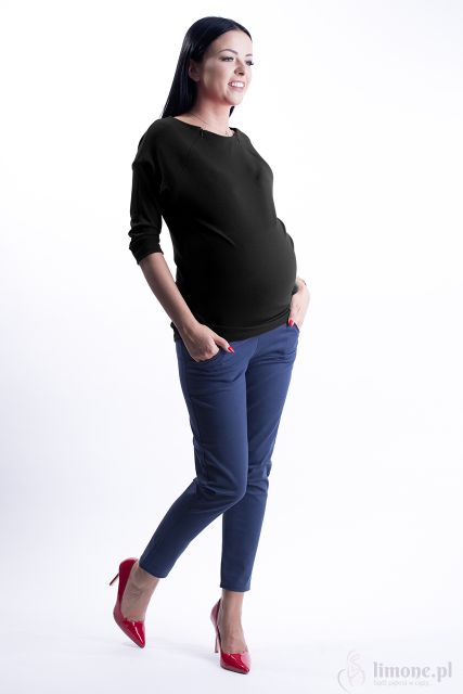 Bluzka ciążowa i do karmienia Agnes czarny