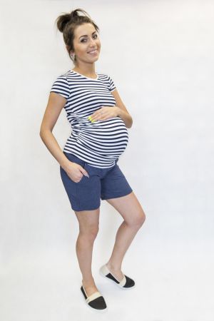 Krótkie spodenki z kieszeniami jeans melanż