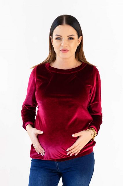 Bluza welurowa ciążowa i do karmienia Dina