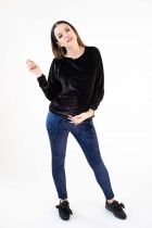 Bluza welurowa ciążowa i do karmienia Dina czarny