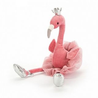 Flaming w koronie  różowy 34cm