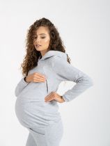 Bluza ciążowa i do karmienia Margo szary melanż