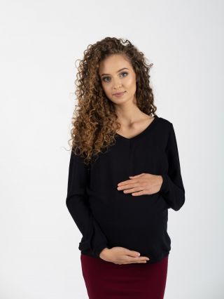 Bluza ciążowa i do karmienia Lidia czarna