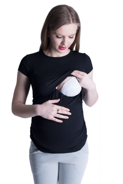 Bluzka ciążowa i do karmienia Stella czarny