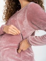 Bluza welurowa ciążowa i do karmienia Dina brudny róż